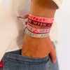 happymaker - Boho Schmuck Damen, Stoffarmband in rot und gold