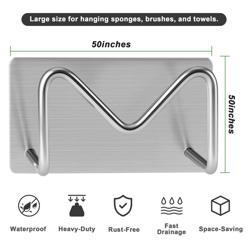Luckyiren 2-Pack Stainless Steel Sponge Holder, Kitchen Sink Caddy Organizer,