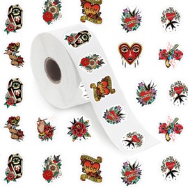 Old School Stickers (500 pcs), 10 Sheets Aesthetics Cartoon Decal Roll Self Adhesive Seals for Kids Girls Boys Teen Birthday Party Decoration Water Bottle Laptop Scrapbook Cards Envelope
