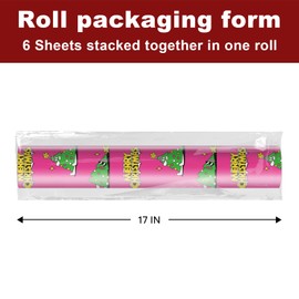 EWES Pink Christmas Wrapping Paper Funny Set Rolls Tree Cute Cartoon Thick Gnome Gift Wrap Sheets Unique Heavy Duty Reversible Fancy Fun Vintage Total 17″×20FT