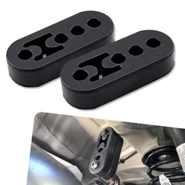 icykale 2 PCS Car Exhaust Hanger Muffler, 4 Hole Hanger Rubber Isolator Insulator Removal Tool, Universal Bushing Shock Absorbent Bracket, for Most Cars Trucks (Black)