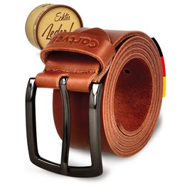 Cartvelli Men's Leather Belt Cognac Brown / Cuero - Made in Germany -