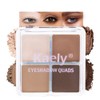 Kaely Powder Eyeshadow Quad, Natural Brown Matte Eyeshadow Palette Makeup,