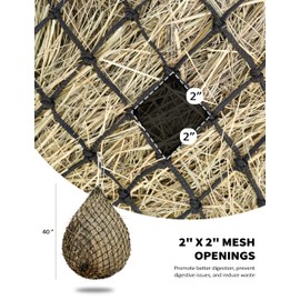 Harrison Howard Slow Feed Hay Net Horse 2 Pcs Horse Feeding Supplies Blue & Black 40" Length with 2" Holes