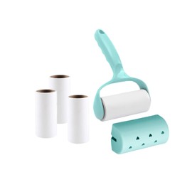 Benixmidart Lint Roller, 200 Sheets / 3 Refills Pet Hair Remover with Plastic Cover, Lint Remover Dog Hair Remover For Couch, Car, Clothes (Blue)