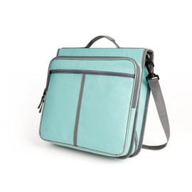 Joryin Zipper Binder with Shoulder Strap, 3-Ring Binders 2 Inch, 500 Sheet Capacity & Holds up to 14 Inch Tablet, Multi-Pockets for School and Office Binder Organizer, Mint Green