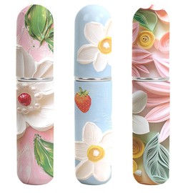 EOYVAIL Parfümzerstäuber,3 Stück nachfüllbare 5-ml-Parfümzerstäuberflaschen mit aufgedruckten Mustern, geeignet für Reisehandtaschen