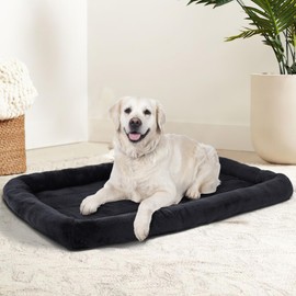 Patas Lague Bolster Dog Bed for Small Dogs 16''x12'', Soft Foam Dog Sofa Pet Bed, Machine Washable Dog Cat Crate Bed Mat for Small Pet Breeds, Black