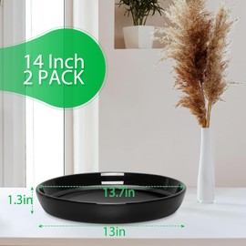 YOPIKUU 2 Pack Ceramic Plant Saucer 4 6 7 8 10 12 14 Inch Plant Tray, Durable Sturdy Flower Pot Drip Trays for Indoor and Outdoor
