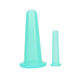 4Pcs Massage Cupping Set Silicone Mini Facial Cups Face Massager Helper Skin Care Neck Back Eyes Massaging Cup Safe to Use, Don't Worry About Burns Health Care Products (Green)