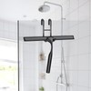Black 14-Inches Stainless Steel Shower Squeegee Set, Include Shower Door