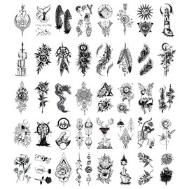 MKEAWWU 40 Fogli Tatuaggi Temporanei, Tatuaggi Temporanei, Set Di Tattoo Temporanei, Impermeabili Tatuaggio Temporaneo, Tatuaggi Temporanei Per Bambini Adulti Uomo E Donne