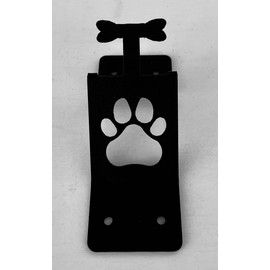 Outdoor Bottle Opener Wall Mounted - Dog Paw & Bone to Attach Pet Leash - Black Metal with Mounting Screws