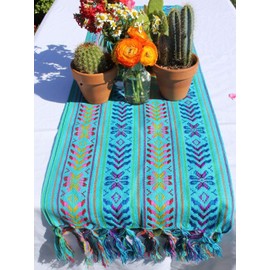 Del Mex Mexican camino de mesa tejida bufanda estilo Rebozo