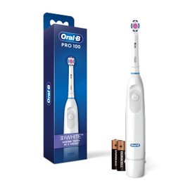 Oral B Pro 100 3D White, Battery Toothbrush, White
