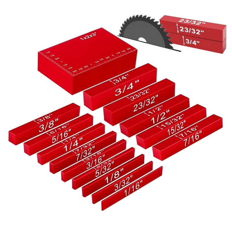 Setup Blocks Height Gauge Set, 15PCS Precision Aluminum Setup Bars