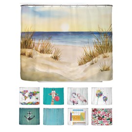 Arteneur® Coast, Anti-Mould Shower Curtain 240 x 200, Recycled with Oeko-Tex Standard 100, Weighted Hem, Opaque, Waterproof, Washable, 16 Rings