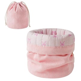 Lyssiatina Drawstring Cosmetic Bag barrel-shaped, Pink Heart Butterfly, 9.85*7.09*7.09