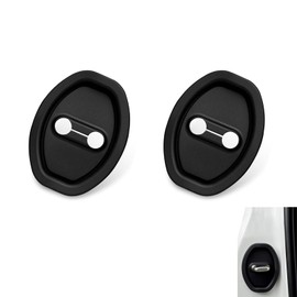 SLIMI 2 PCS Door Latch Protective Cover, Silent Shock Door Lock Guard Cover, Self-Adhesive Silicone Inside Latch Stopper Pads, Universal Automotive Exterior Accessories, for Most Cars, SUVs (Black)