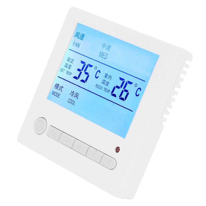 AC220V Intelligent LCD Thermostat Fan Coil Temperature Controller Air Conditioning