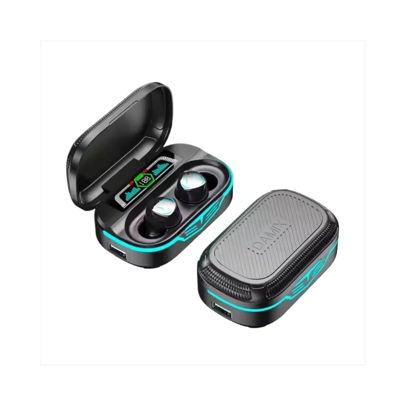 Waterproof TWS In-Ear Wireless Neck Band Earphones with LED Battery