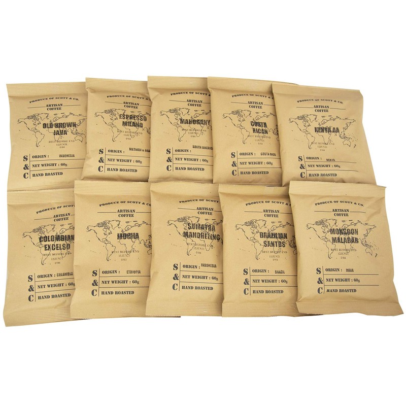 Scott&Co. Ground Coffee Gift, 10 different Varieties of Coffees to