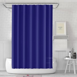 Shower Curtain Mould Proof 180x180cm,ECO Shower Curtain Solid Dark Blue PEVA Waterproof Heavy Duty Bathroom Curtains with 3 Magnets,12 Plastic Hooks Quick-Drying Washable Bath Shower Curtain Decor