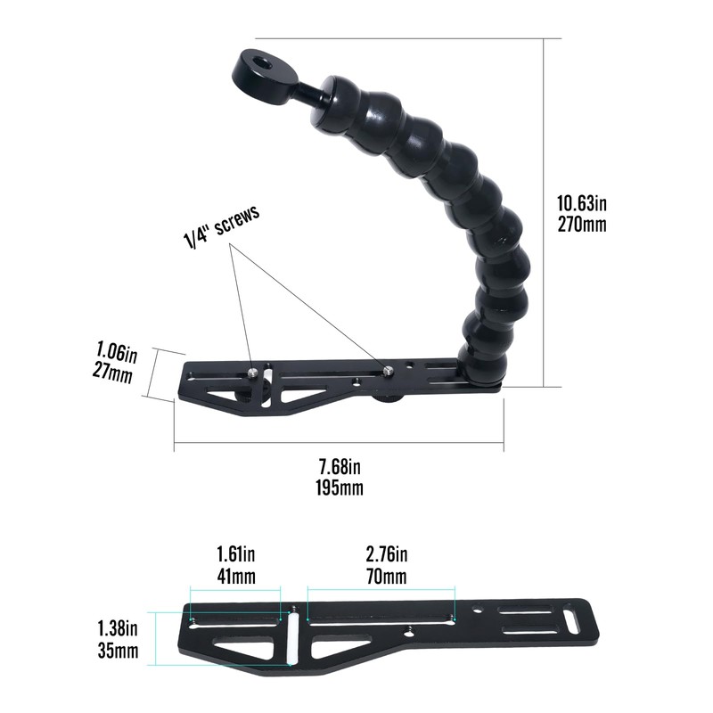 Nitescuba AS062 Underwater Camera Tray Diving Handle Bracket Grip for