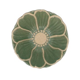 Gisela Graham Mini Stoneware Bowl, Green, Flower Design
