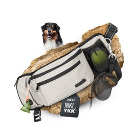 ZAUBERPFOTE Walking Bag 'Atlas' - Premium Treat Bag for Dogs - Includes YKK® Zipper & Lead Holder - Bum Bag for Dog Accessories - For Walking, Hiking & Dog Training