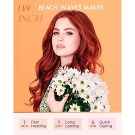 WEEYUM 1 1/4 Inch Curling Iron, Large Barrel Curling Wand for Hair, Ceramic Tourmaline Hair Curling Iron Double Voltage(100-240V)