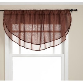 Stylemaster Elegance Sheer Voile, 60" X 24" | Ascot Valance, Chocolate