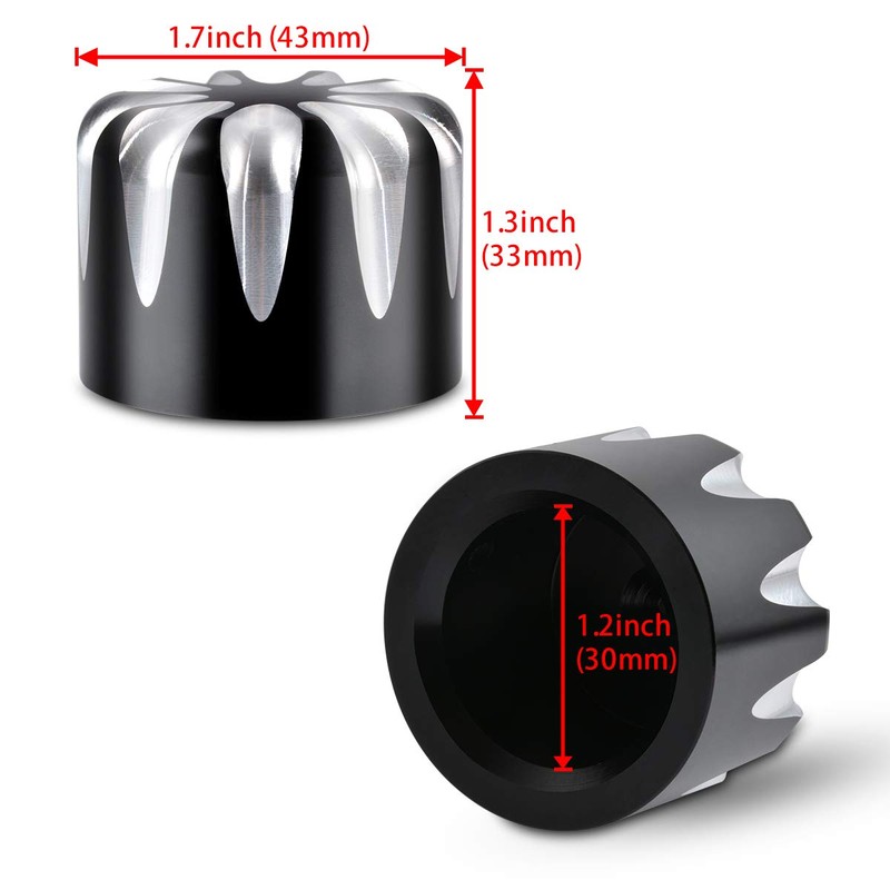 KaTur Motorcycle Black CNC Deep Cut Front Axle Nut Cover