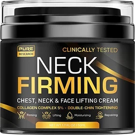 PURE RESEARCH Neck Firming Cream - Anti Wrinkle Cream – Use on Saggy or Turkey Neck, Double...