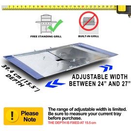 Replacement Grease Tray for Gas Grills, Fits 3/4/5 Burner Grills from Dyna Glo, Expert Grill, Backyard Grill, BHG, Uniflame, Kenmore, Charbroil, Nexgrill Grease Tray Replacement Drip Pan, (24-27 inch)