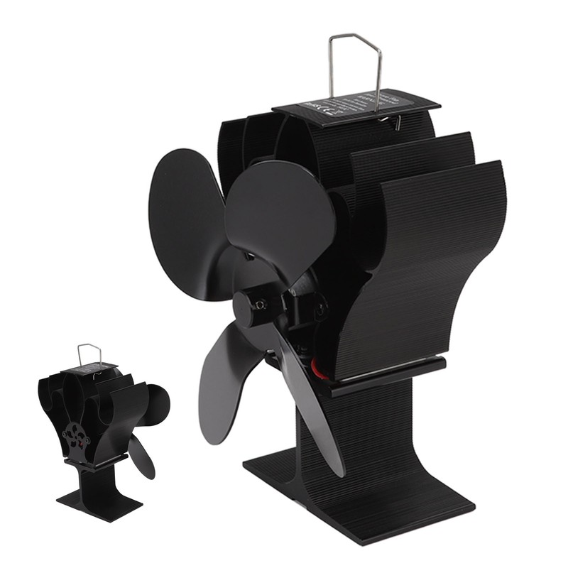 Heat Powered Stove Fan Self Starting Heat Resistant Aluminum Alloy