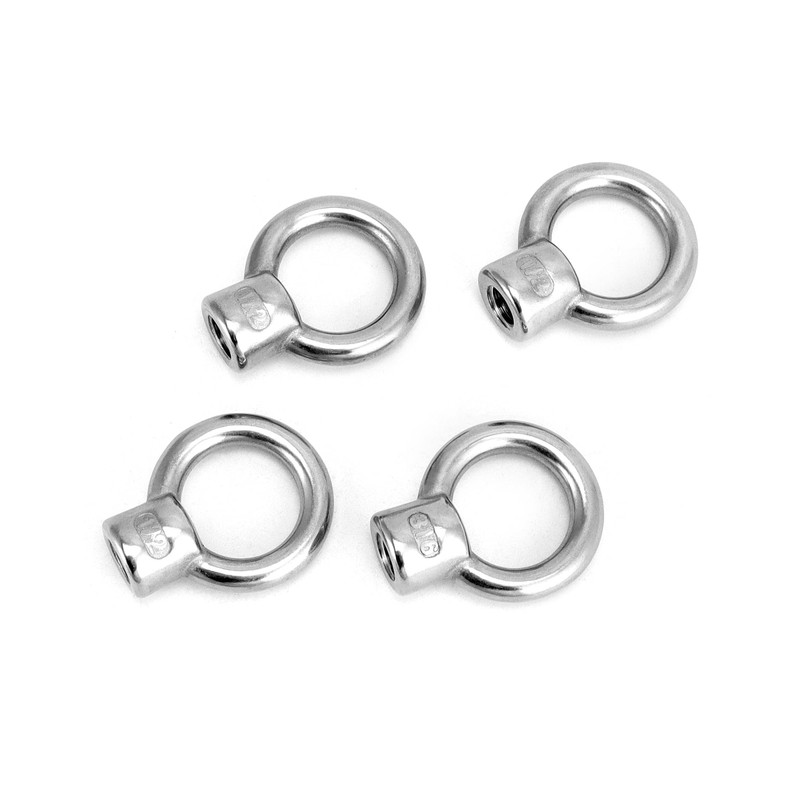 QWORK Lifting Eye Nut, 4 Pack, 1/2" UNC Marine Grade