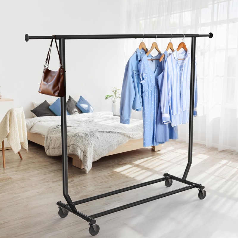 Simple Houseware Supreme Commercial Grade Clothing Garment Rack, Black