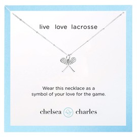 Chelsea Charles Lacrosse Charm Necklace - Silver