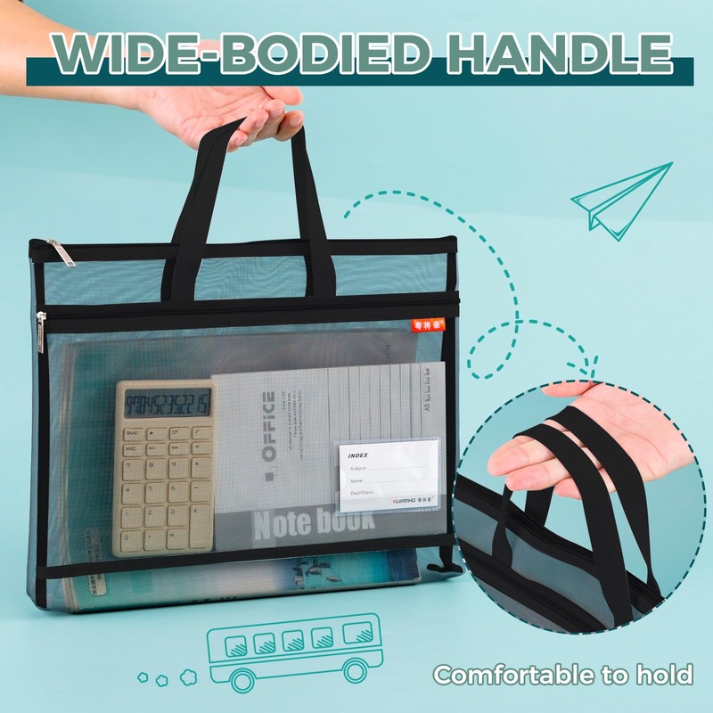 Document Bag, Mesh Bag with Double Zip, 36 x 28