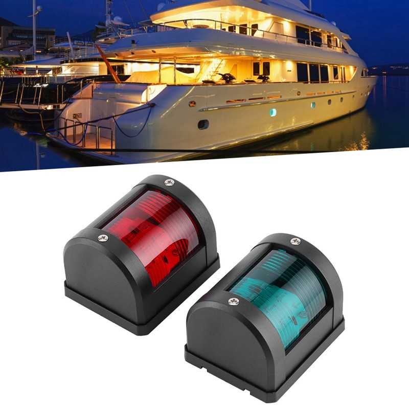 Pair of IP66 Signal Lamp Red Green LED Navigation Warning