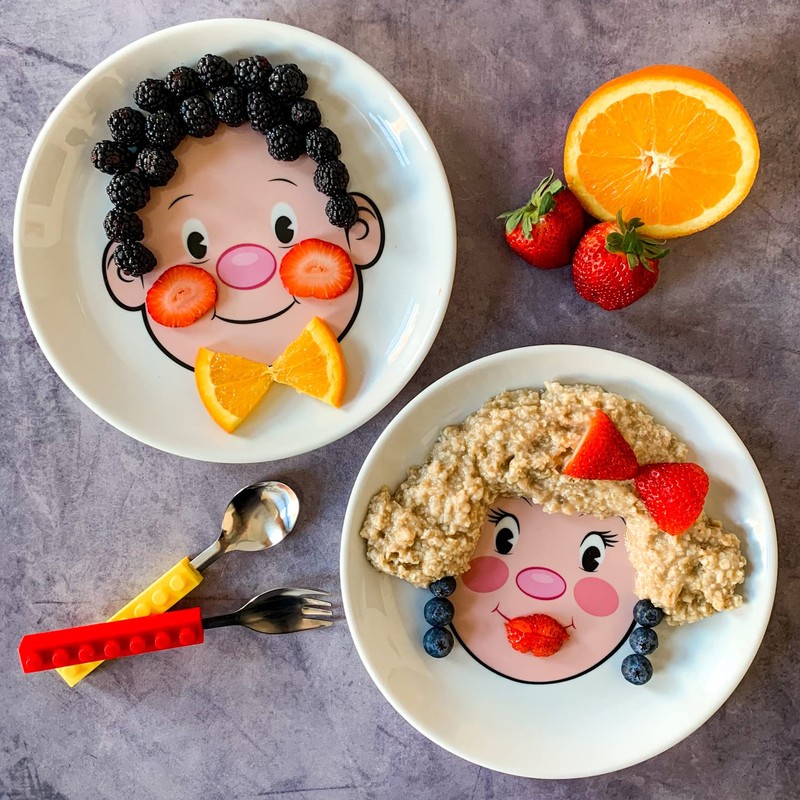 Genuine Fred MS. FOOD FACE Kids' Ceramic Dinner Plate