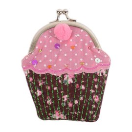 HAB & GUT -k005- Muffin Wallet Floral / Polka Dot Purse Jewellery Case
