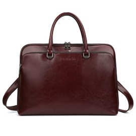 Laptop Messenger briefcase shoulder bag: Genuine Leather men 13 14 inch macbook case women work tote handbag Coffee