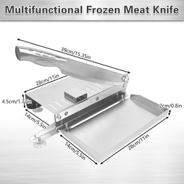 Bone Meat Cutter, Manual Meat Slicer Meat Cutting Machine Ribs Meat Chopper Slicing Machine for Home for Fish, Beef, Chicken, Ribs, Jerky, Vegetable, Deli Food