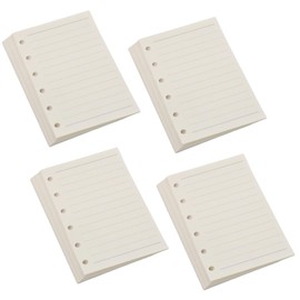Audiofan Notebook Refill, Mini 6 Holes, Horizontal Rule, A7, 6 Holes, System Notebook, Memo Pad Refill, Pocket Size, Filling, A7, 3.1 x 4.7 inches (8 x 12 cm), Set of 4, 180 Sheets