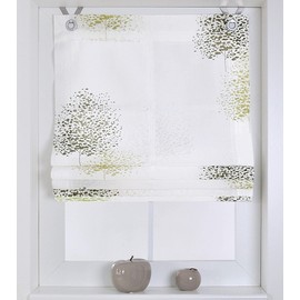 Kutti Bellinda Roman Blind with Eyelets White Taupe / Green 45/60/80/100/120 x Height 140 cm