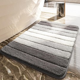 Absorbent Bathroom Rug, Non-Slip Soft Bath Mat, Piano Pattern, Washable Carpet for Shower, Sink, and Tub, and Colors (Cloud Gray, 40x60cm)