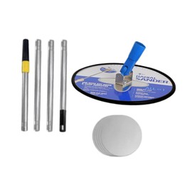 Sharplace Drywall Pole Sander 49inch Round Manual Drywall Sander with Extension Pole 360° Rotation Hand Held Wall Sanding Tool for Walls Ceilings Polishing Painting Projects (Blue)