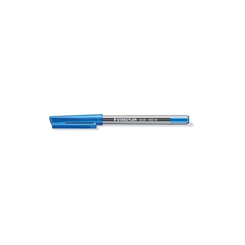 Staedtler Medium Stick 430 Ballpoint Pen, Blue, Pack of 6